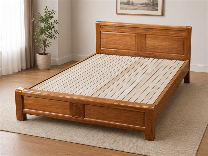 Giường Ngủ Gỗ Dạng Phản Nan – Thiết Kế Vuông Vức, Sang Trọng Và Chắc Chắn